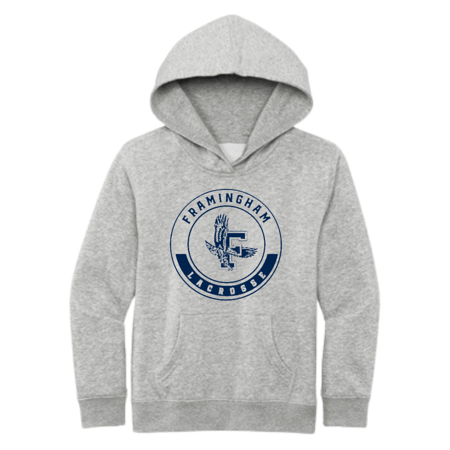 FRAMINGHAM YOUTH LACROSSE CIRCLE LOGO YOUTH HOODIE - GRAY