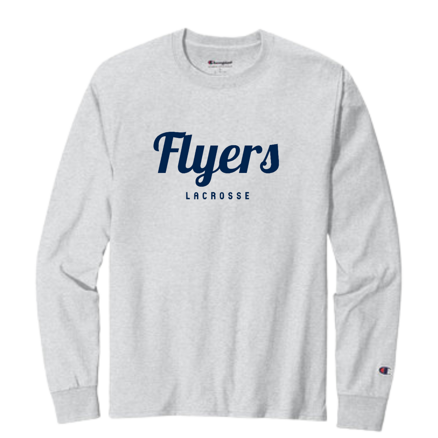 FRAMINGHAM YOUTH LACROSSE ADULT LONG-SLEEVE CHAMPION FLYERS TEE - ASH GRAY