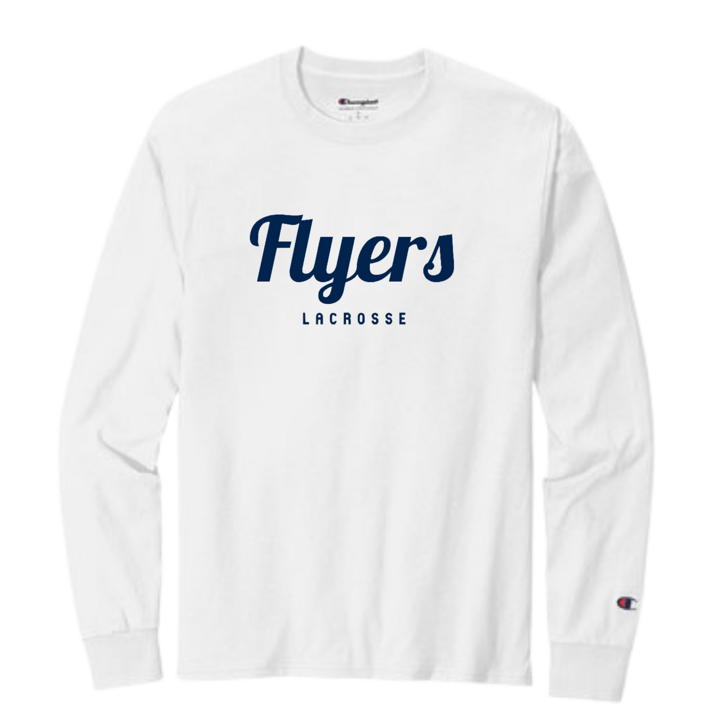 FRAMINGHAM HIGH LACROSSE ADULT LONG-SLEEVE CHAMPION FLYERS TEE - WHITE