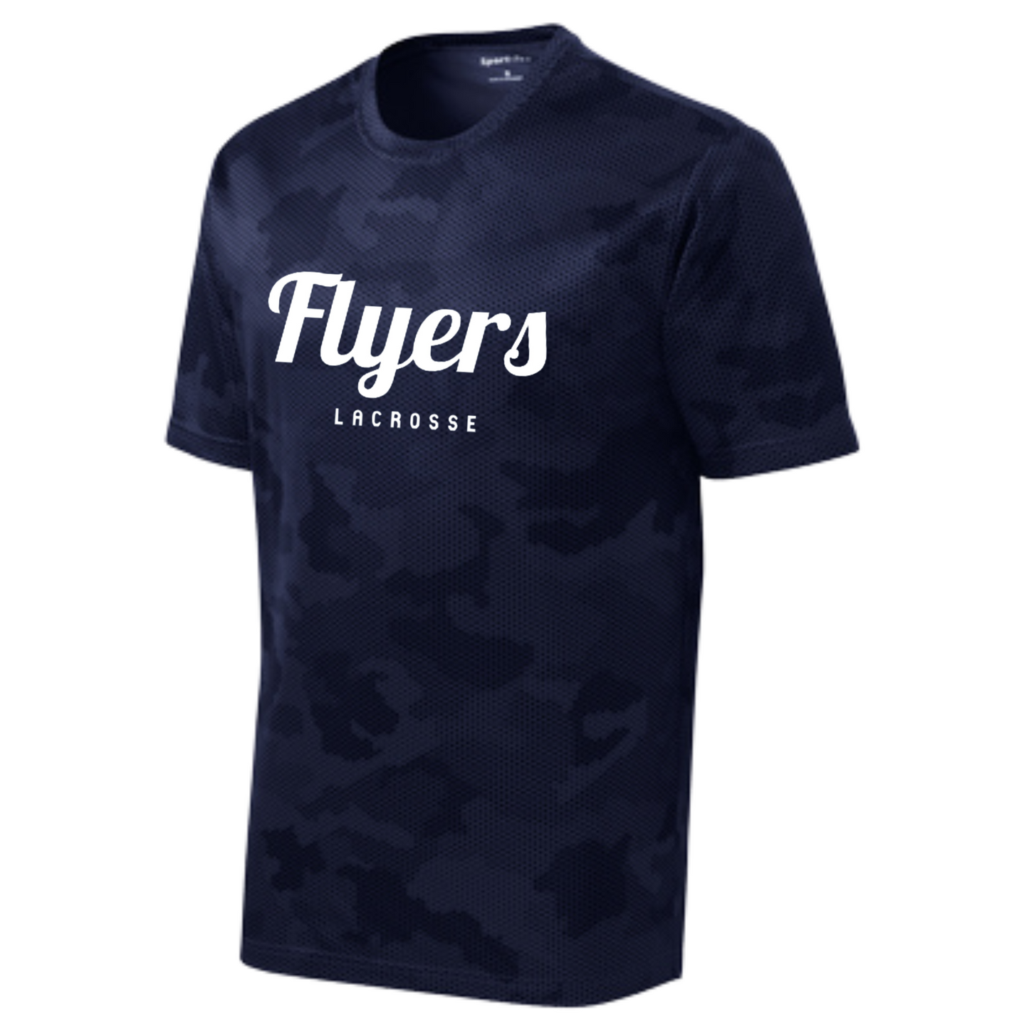 FRAMINGHAM YOUTH LACROSSE FLYERS SPORT-TEK CAMOHEX YOUTH TEE - NAVY