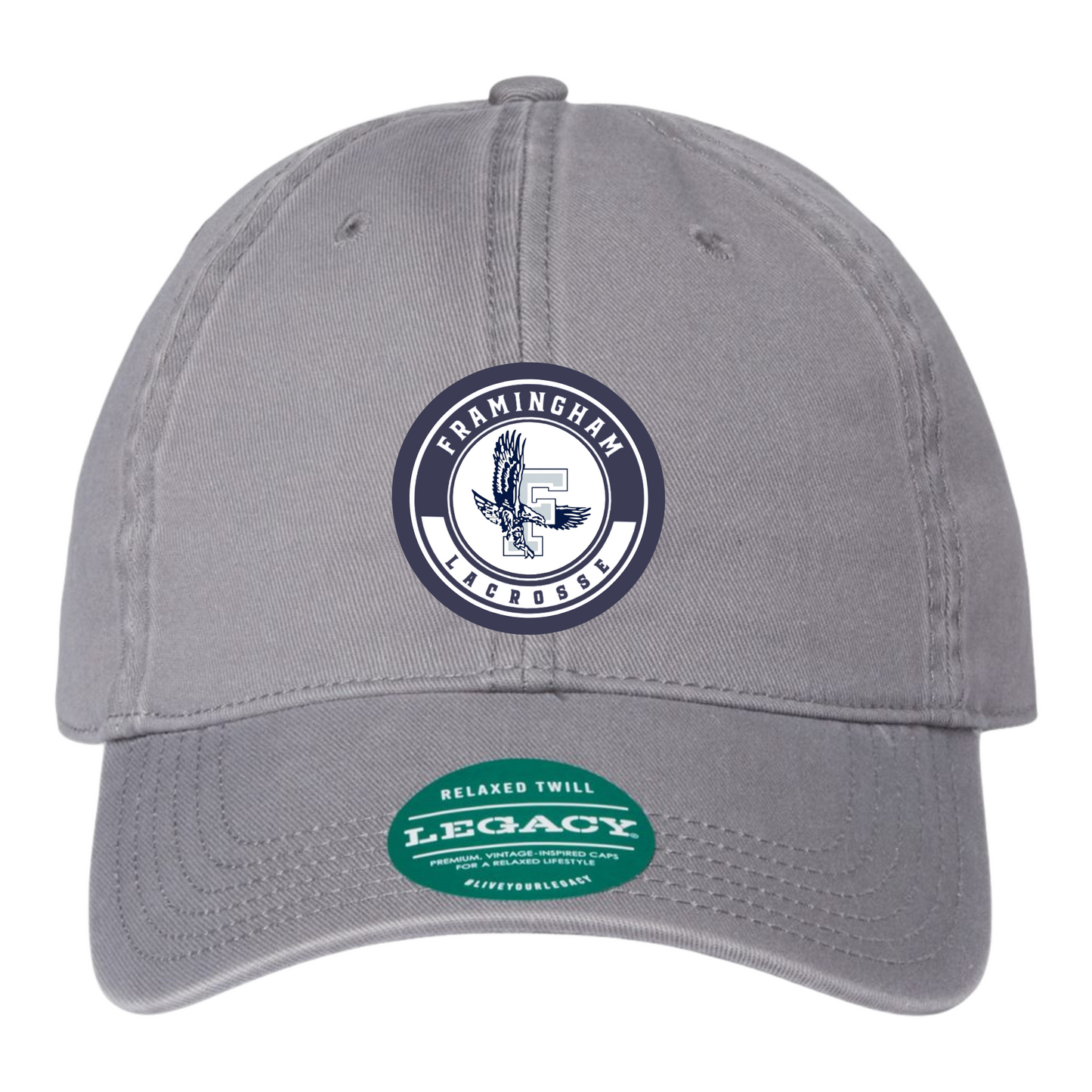 FRAMINGHAM HIGH LACROSSE RELAXED TWILL DAD HAT - GRAY