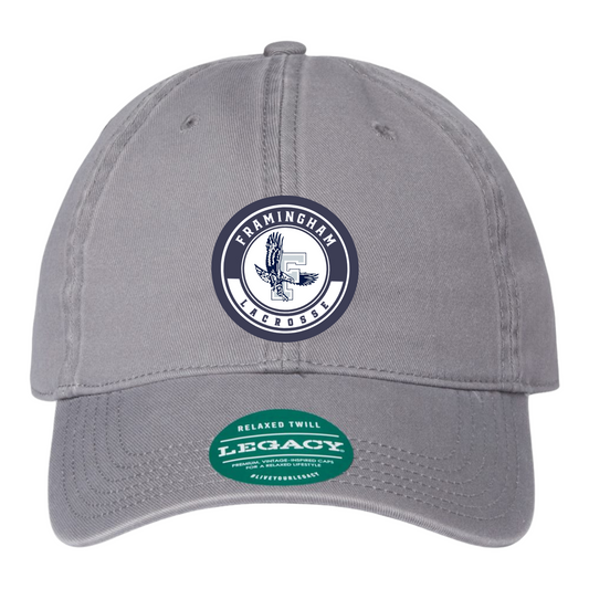 FRAMINGHAM HIGH LACROSSE RELAXED TWILL DAD HAT - GRAY