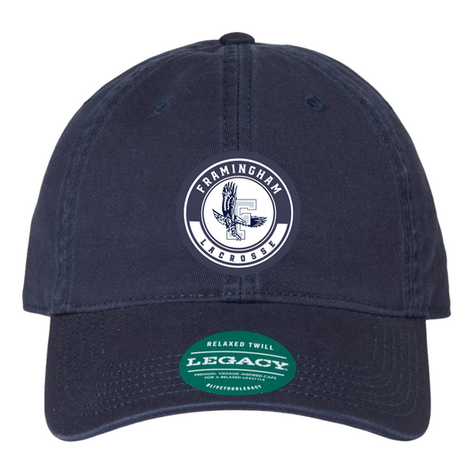 FRAMINGHAM HIGH LACROSSE RELAXED TWILL DAD HAT - NAVY