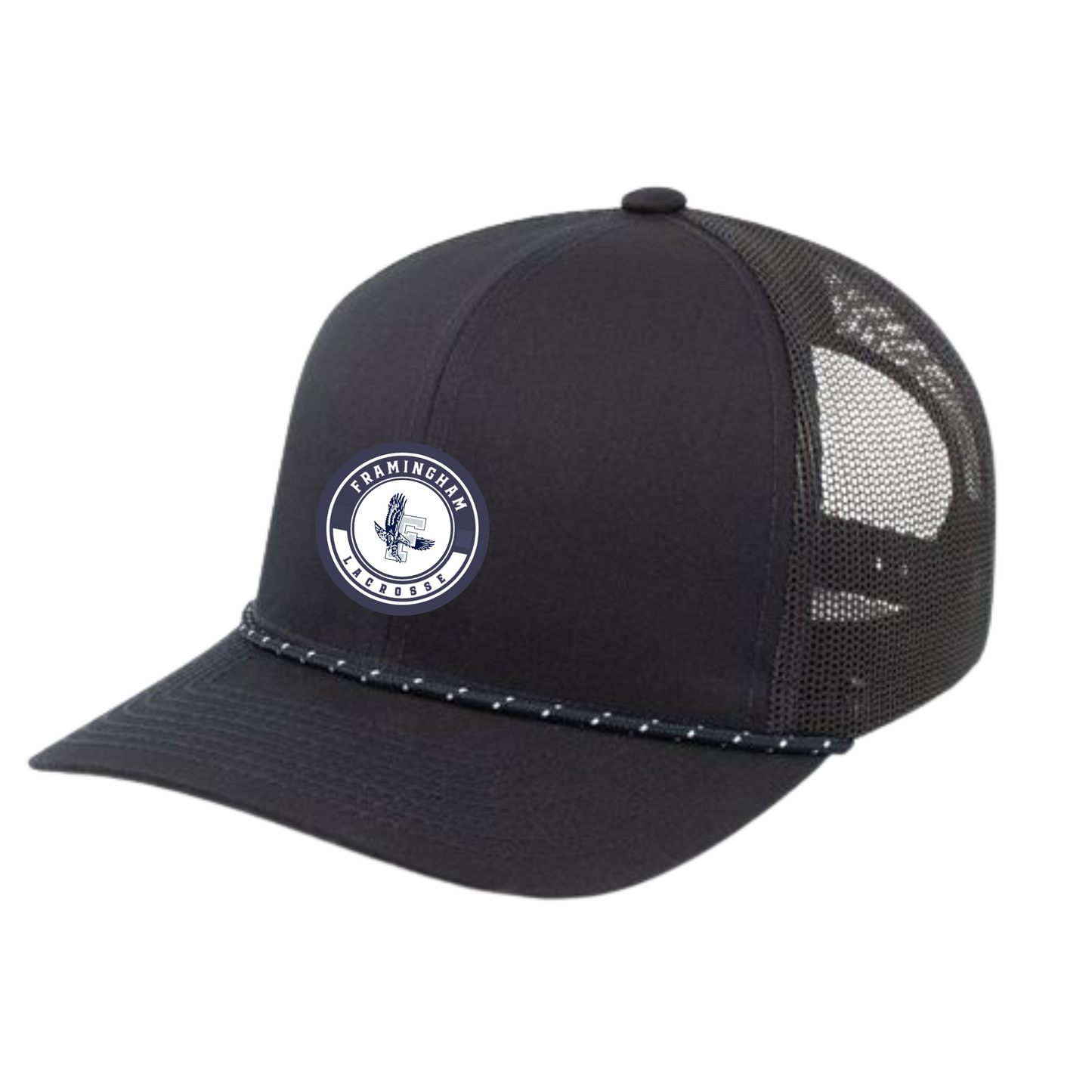 FRAMINGHAM HIGH LACROSSE TRUCKER SNAPBACK BRAID CAP - NAVY