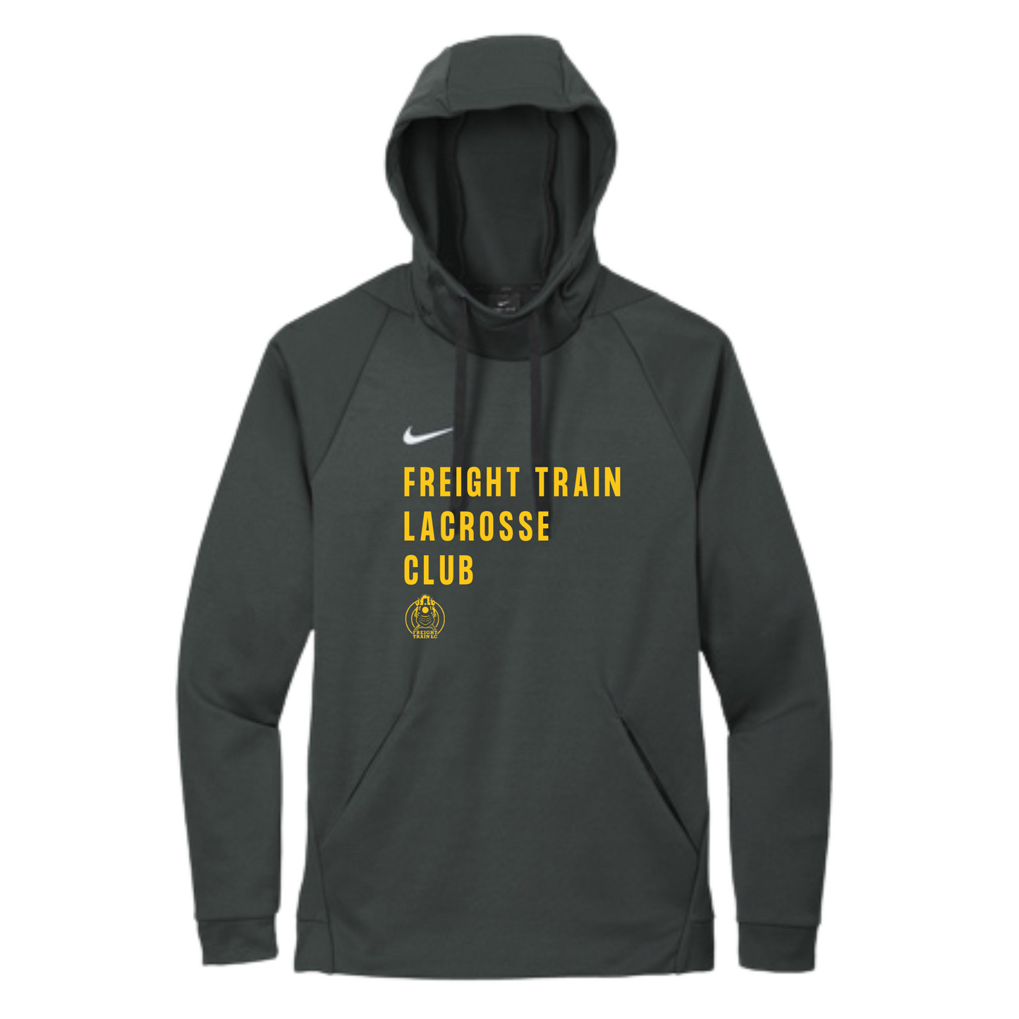 FREIGHT TRAIN LACROSSE CLUB NIKE THERMA-FIT FLEECE ADULT HOODIE - ANTHRACITE