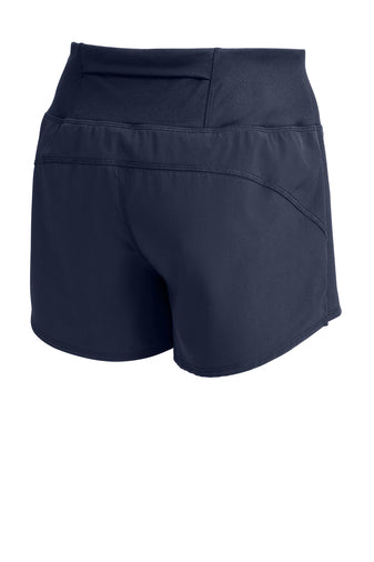 FRAMINGHAM YOUTH LACROSSE FLYERS SPORT-TEK LADIES REPEAT SHORTS - NAVY