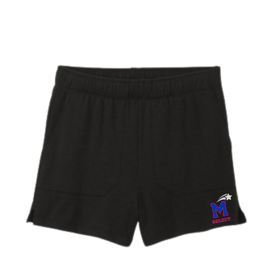 SELECT LACROSSE LADIES FLEECE SHORTS - BLACK