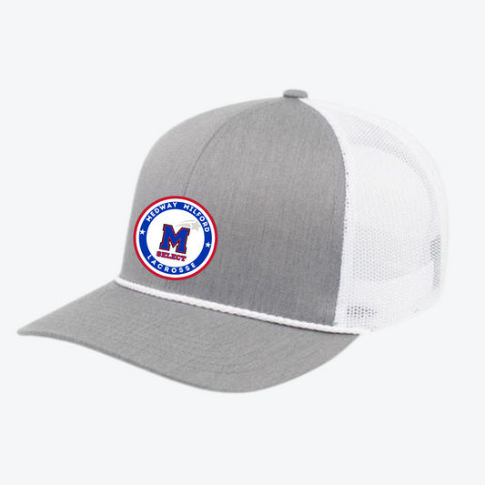 SELECT LACROSSE TRUCKER SNAPBACK BRAID CAP - HEATHER GRAY