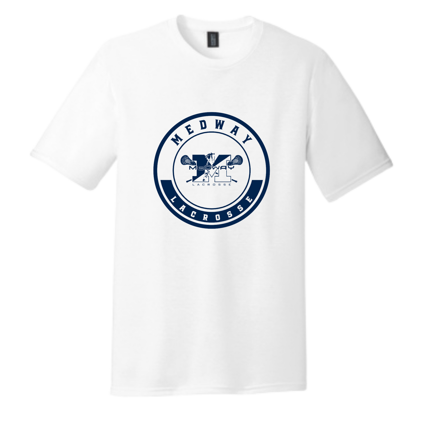 MEDWAY YOUTH LACROSSE CIRCLE LOGO ADULT TEE - WHITE