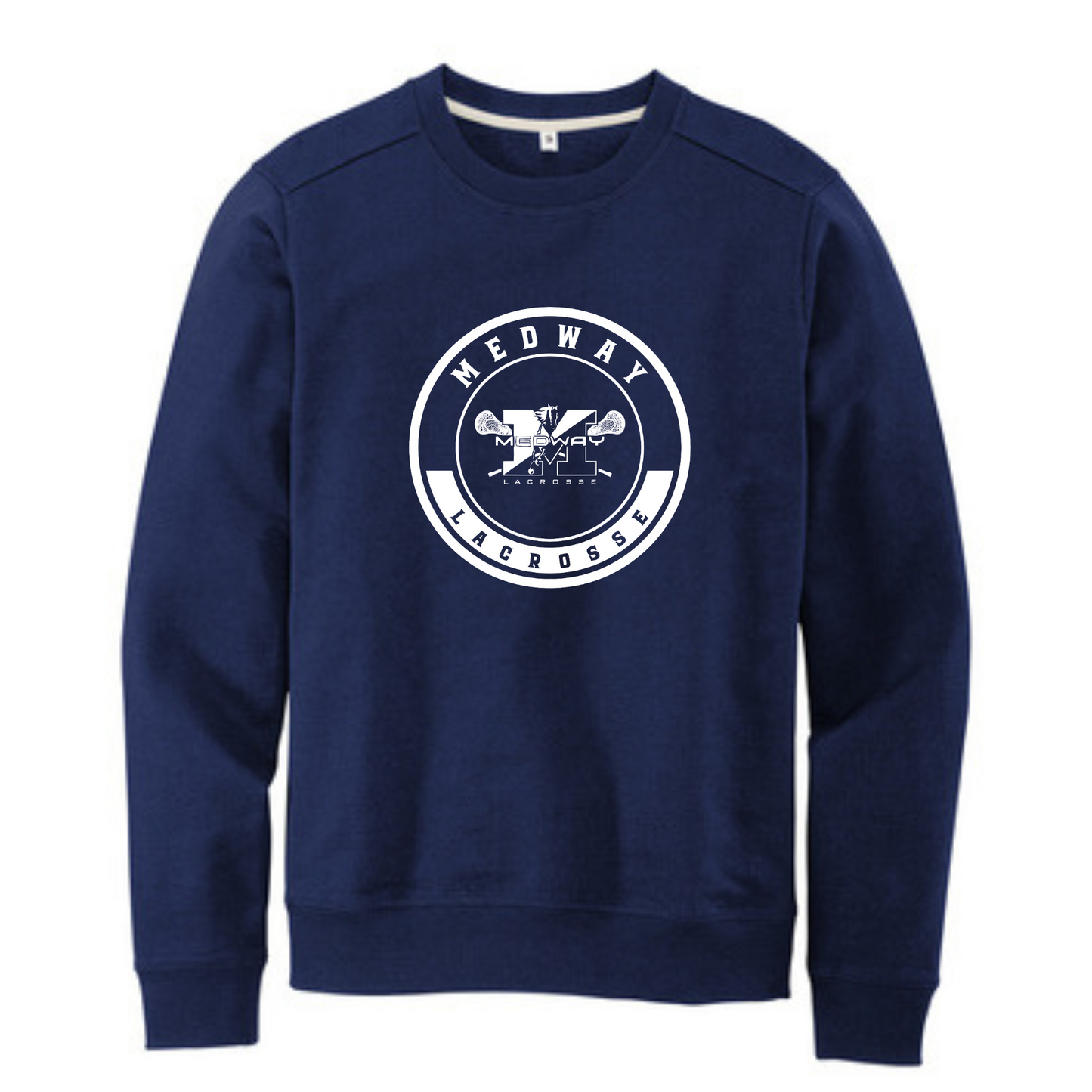 MEDWAY YOUTH LACROSSE CIRCLE LOGO ADULT CREW - NAVY