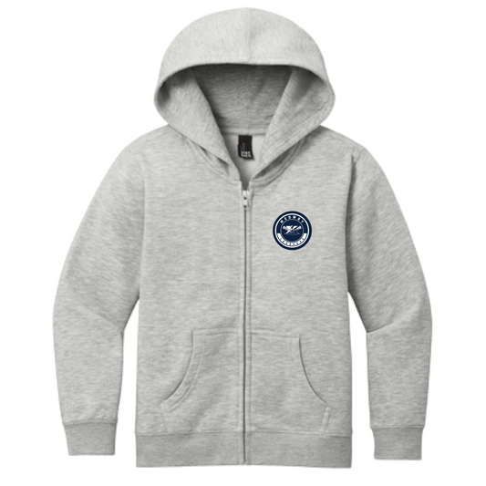MEDWAY YOUTH LACROSSE CIRCLE LOGO YOUTH FULL ZIP HOODIE - GRAY