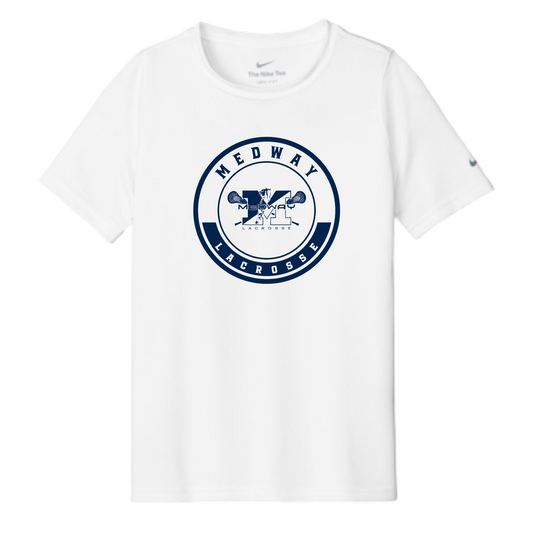 MEDWAY YOUTH LACROSSE CIRCLE LOGO NIKE LEGEND YOUTH TEE - WHITE