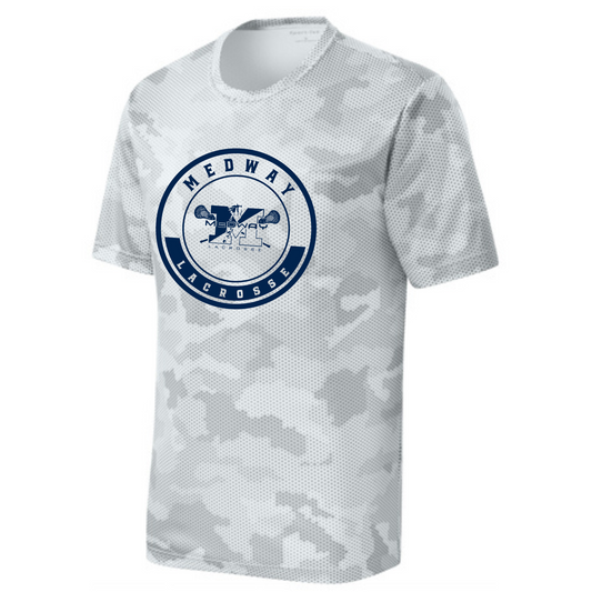 MEDWAY YOUTH LACROSSE CIRCLE LOGO SPORT-TEK CAMOHEX YOUTH TEE - WHITE