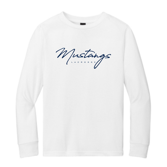 MEDWAY YOUTH LACROSSE MUSTANGS YOUTH LONG-SLEEVE TEE - WHITE