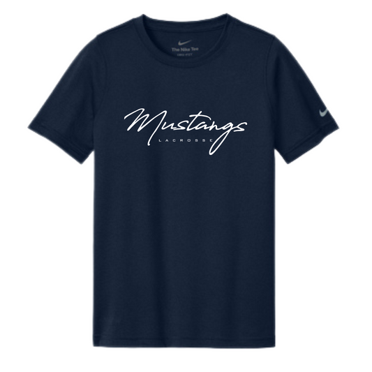 MEDWAY YOUTH LACROSSE MUSTANGS NIKE LEGEND YOUTH TEE - NAVY