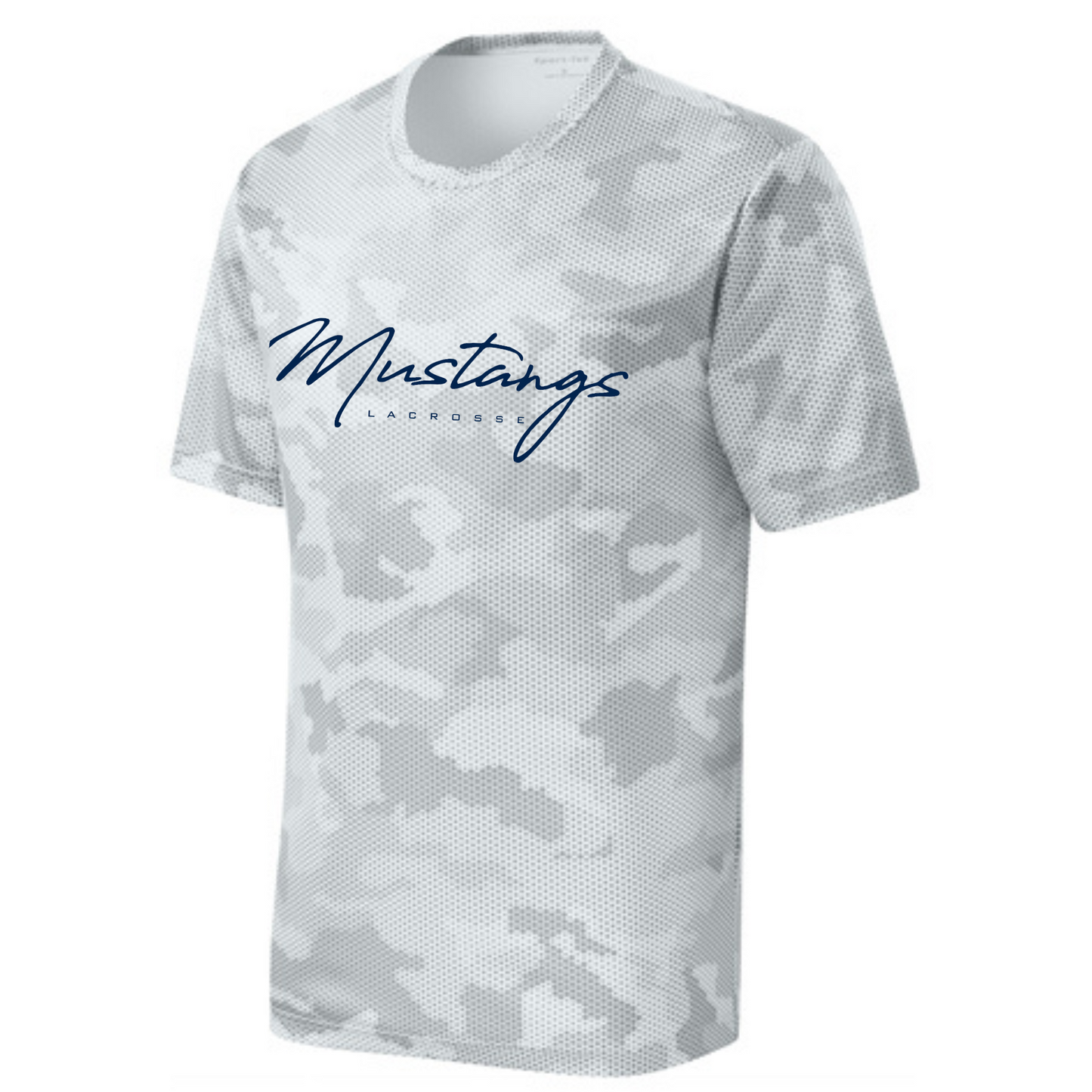 MEDWAY YOUTH LACROSSE MUSTANGS SPORT-TEK CAMOHEX YOUTH TEE - WHITE