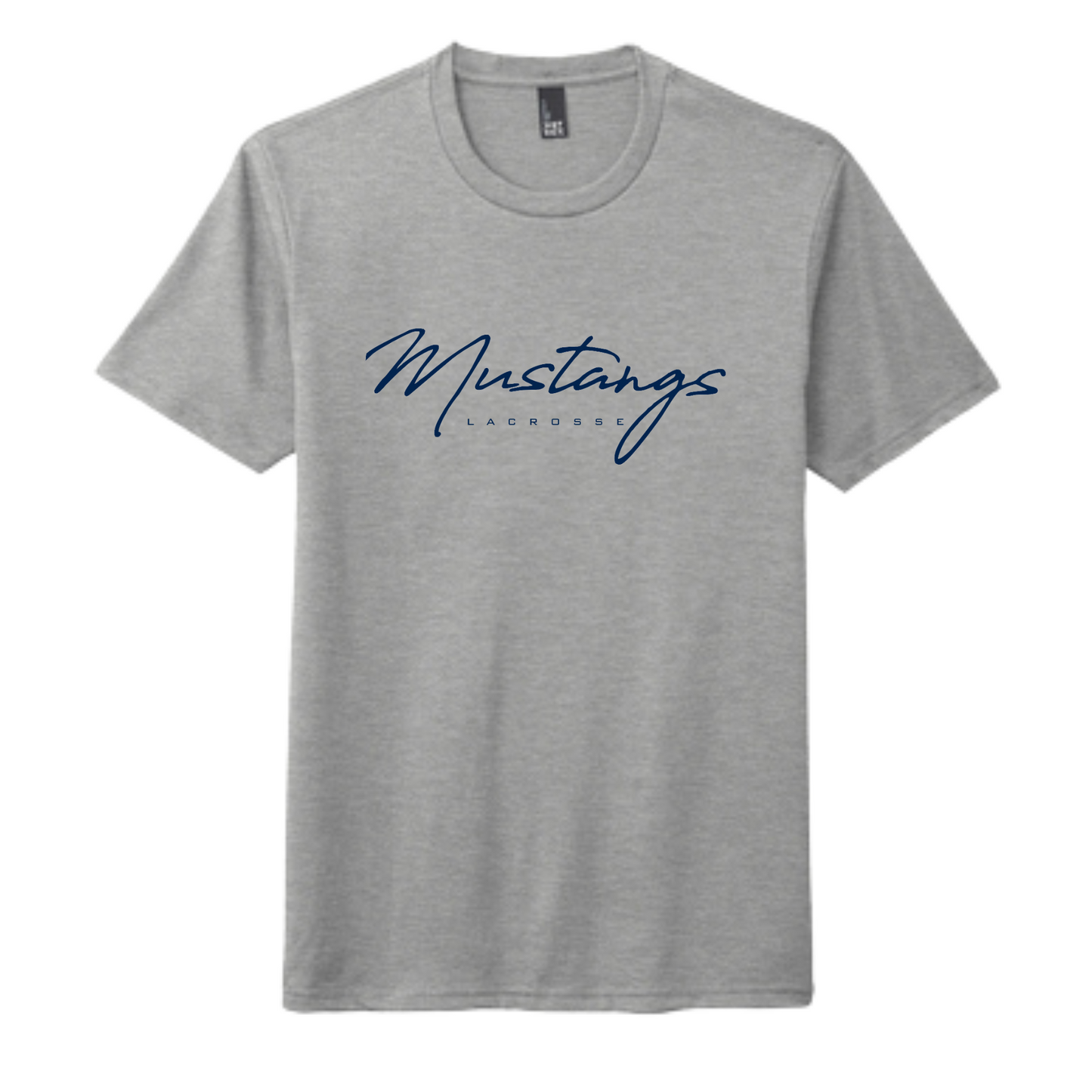 MEDWAY YOUTH LACROSSE MUSTANGS ADULT TEE - GRAY