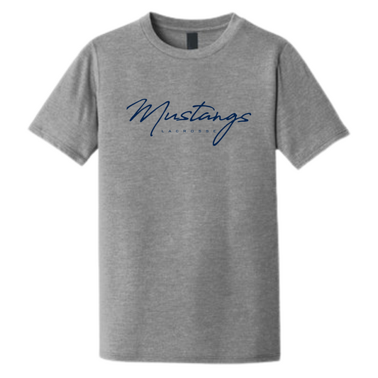 MEDWAY YOUTH LACROSSE MUSTANGS YOUTH TEE - GRAY