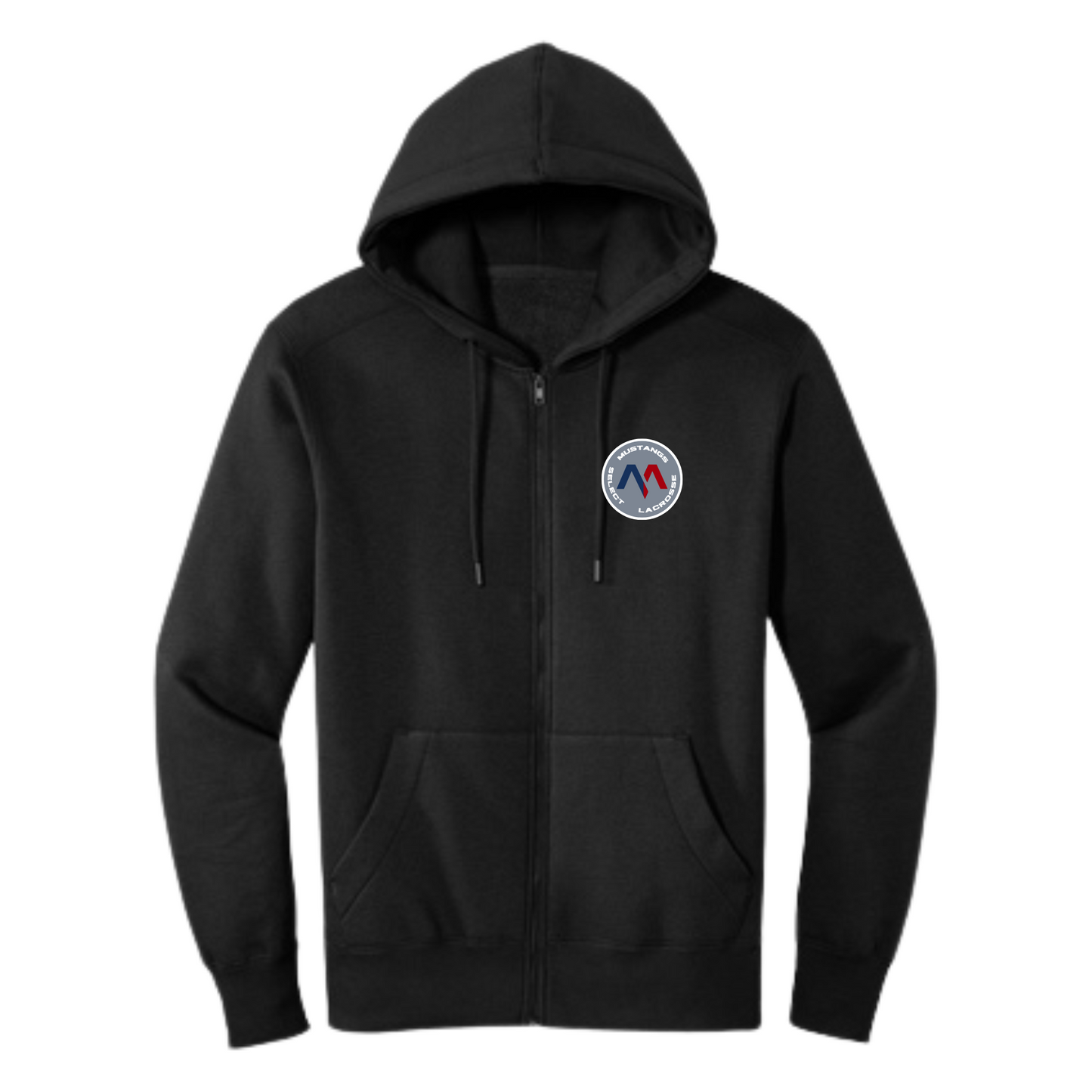 SELECT BOYS LACROSSE ADULT FULL-ZIP HOODIE - BLACK