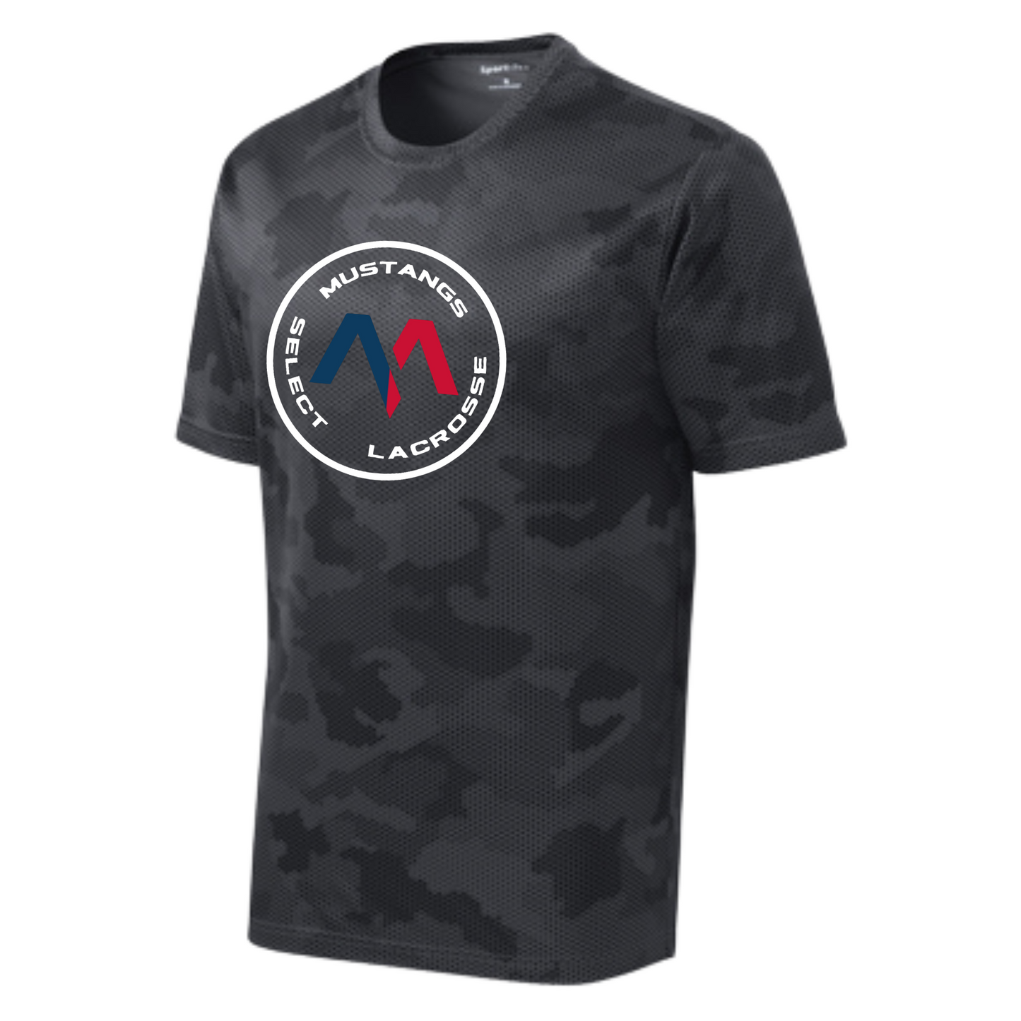 SELECT BOYS LACROSSE CIRCLE LOGO SPORT-TEK CAMOHEX YOUTH TEE - IRON GRAY