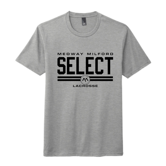 SELECT BOYS LACROSSE DOUBLE LINE PERFECT TRI ADULT TEE - GRAY