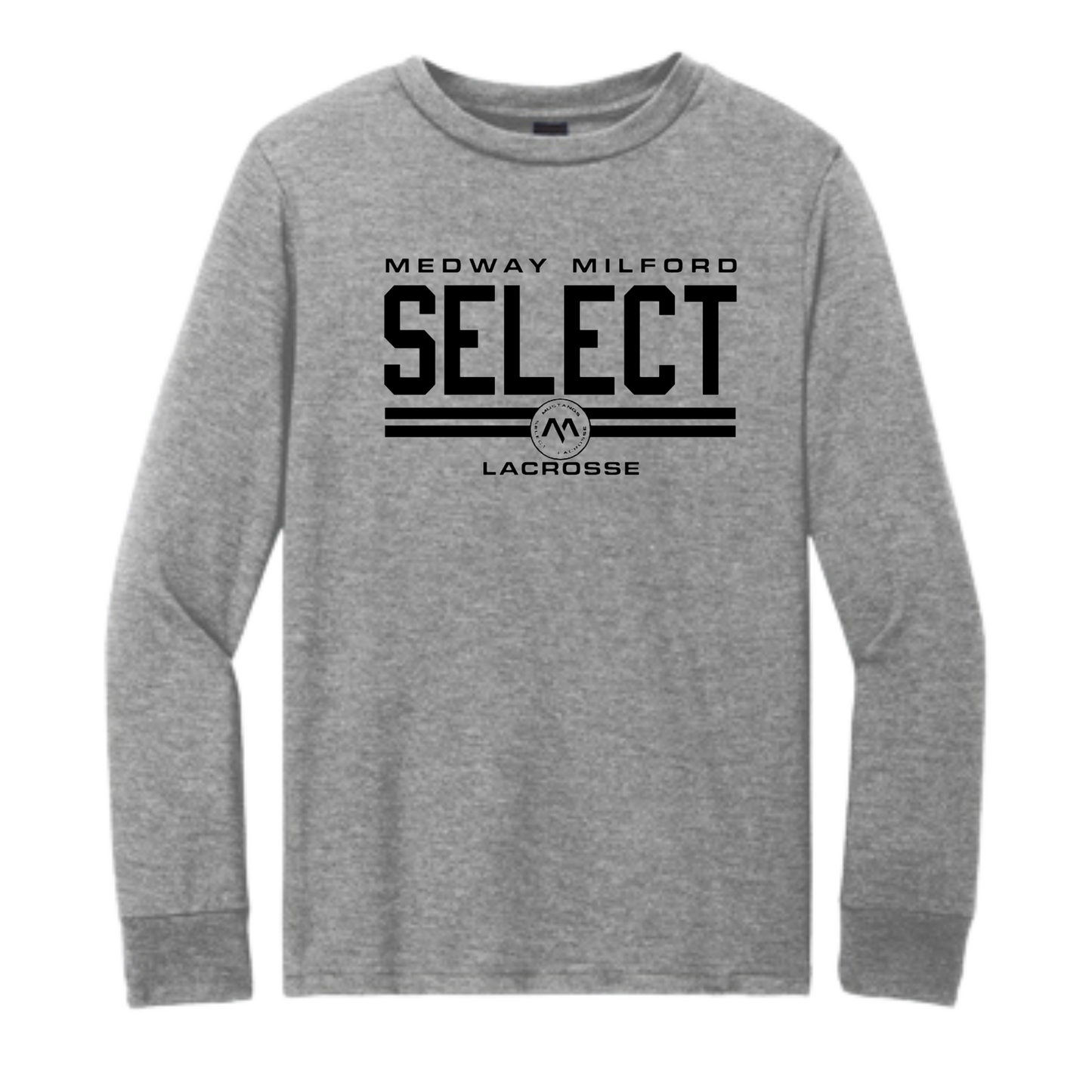 SELECT BOYS LACROSSE DOUBLE LINE YOUTH LONG-SLEEVE TEE - GRAY