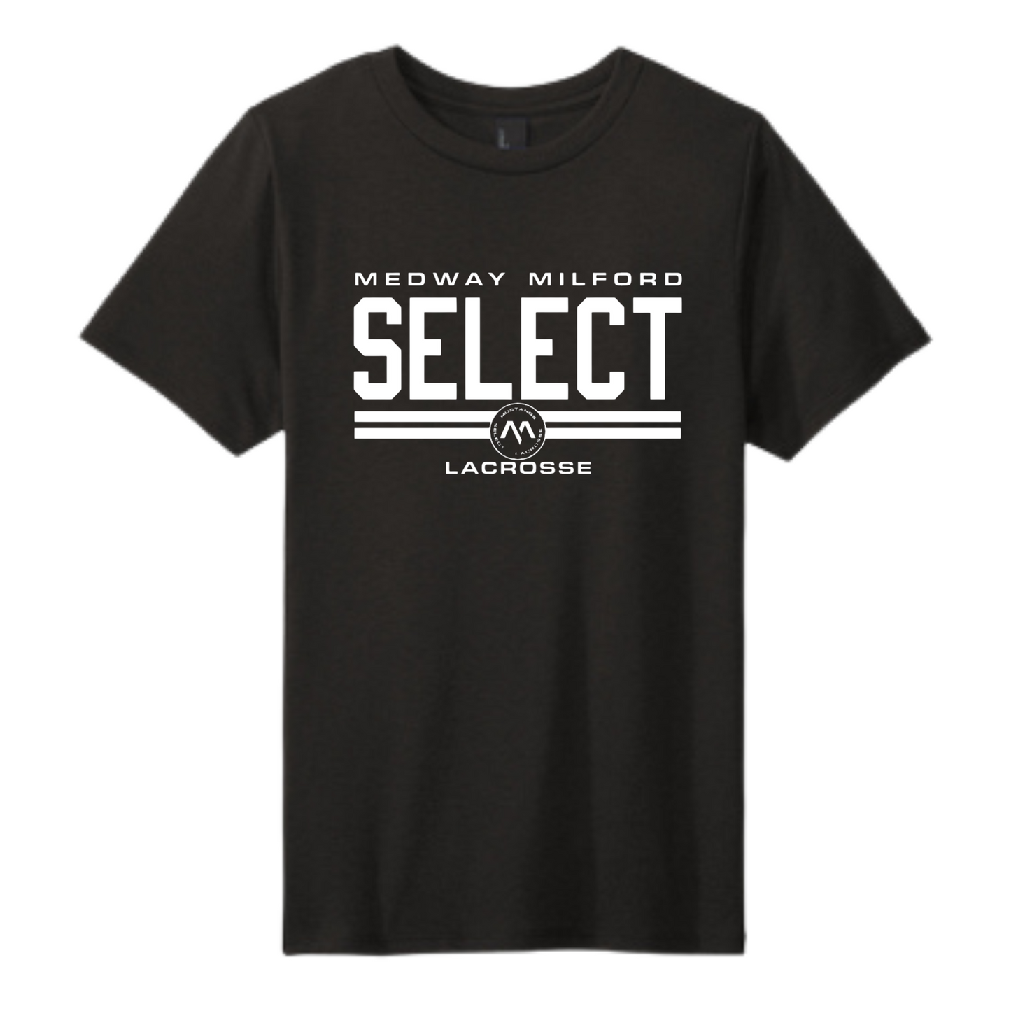 SELECT BOYS LACROSSE DOUBLE LINE YOUTH TEE - BLACK