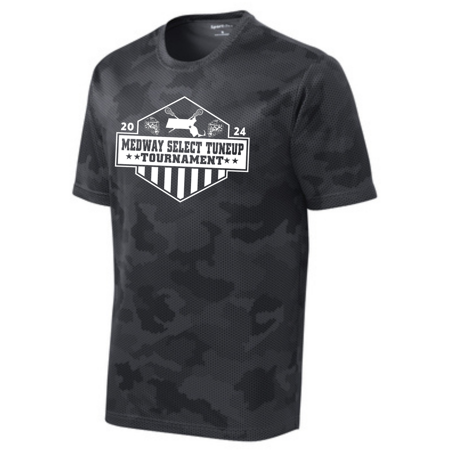 TUNEUP TOURNAMENT SELECT LACROSSE CAMOHEX YOUTH TEE WITH TOWNS - IRON GRAY